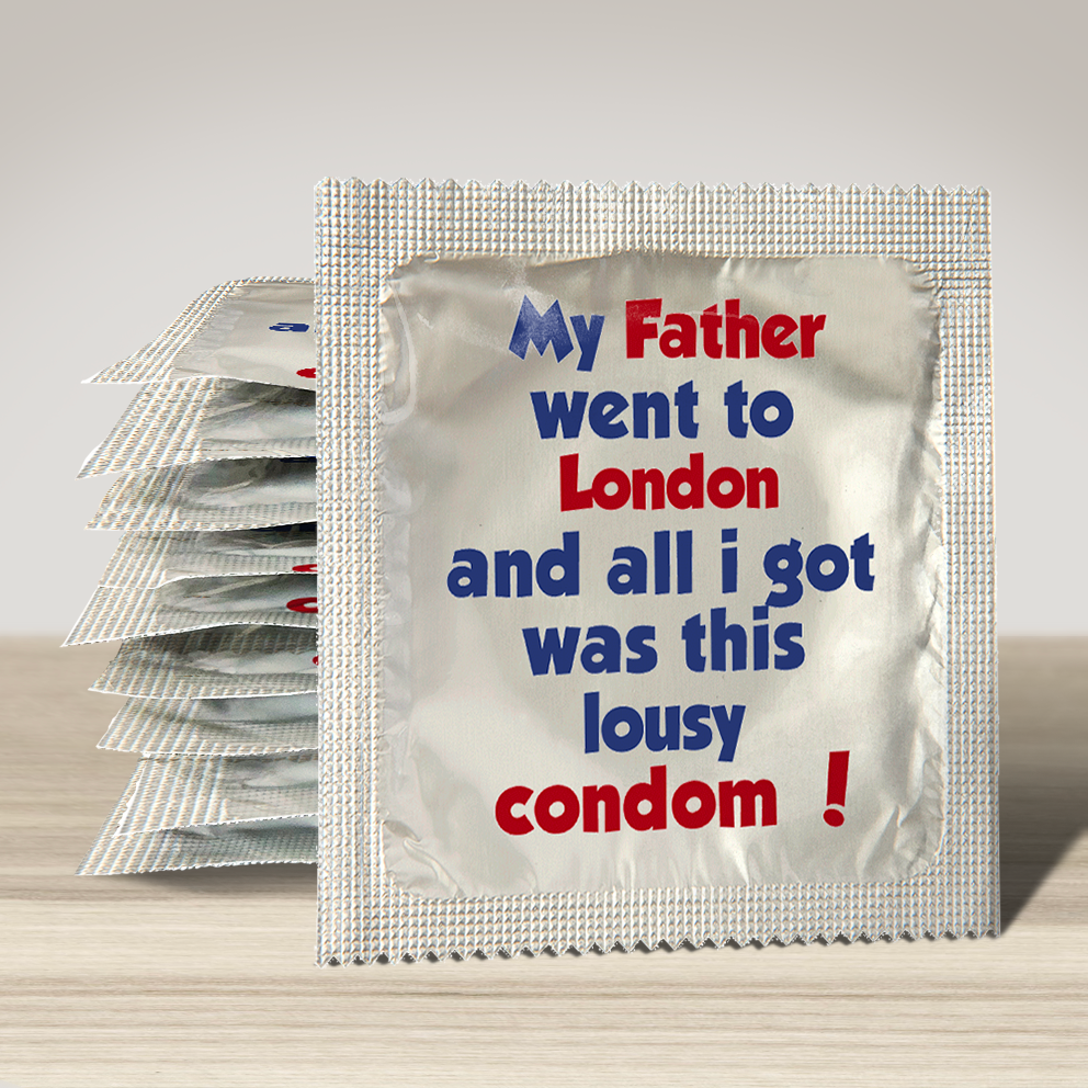 Image of funny condom "Father Lousy Condom London", 10 units