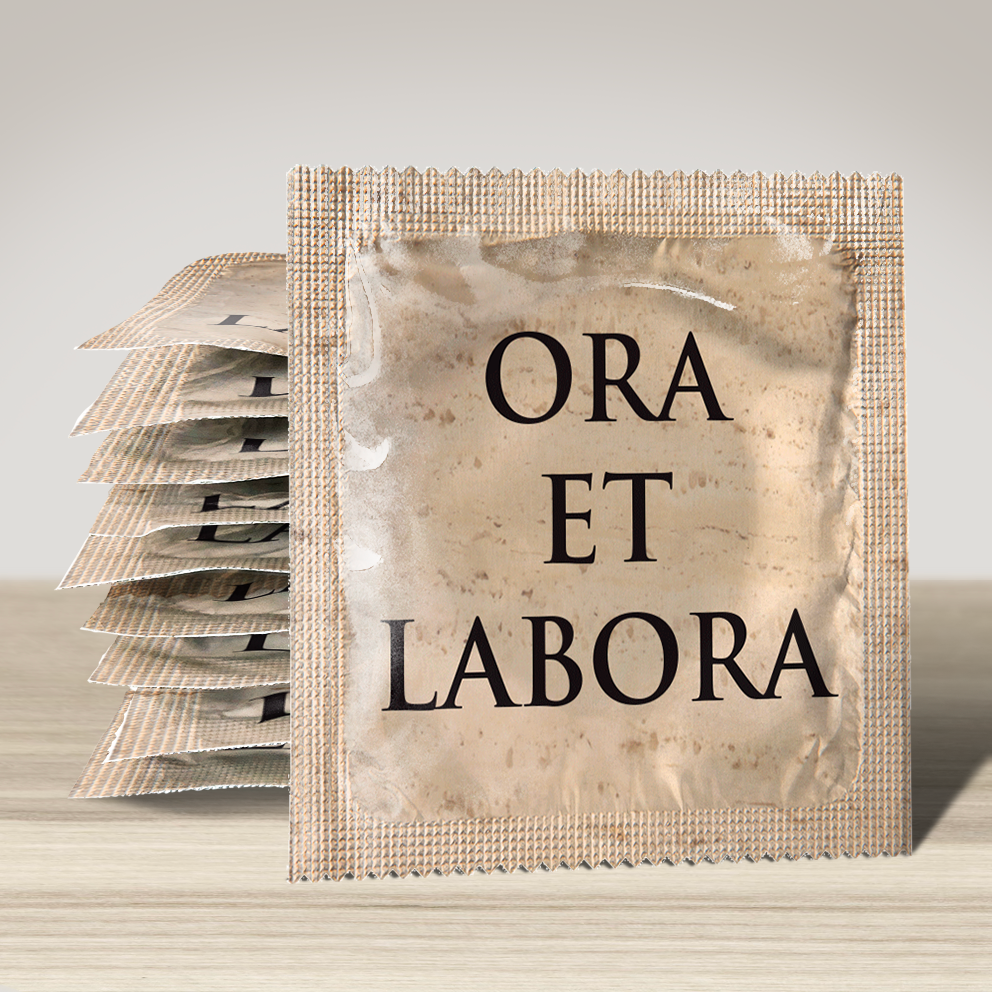 Image of funny condom "Ora Et Labora", 10 units