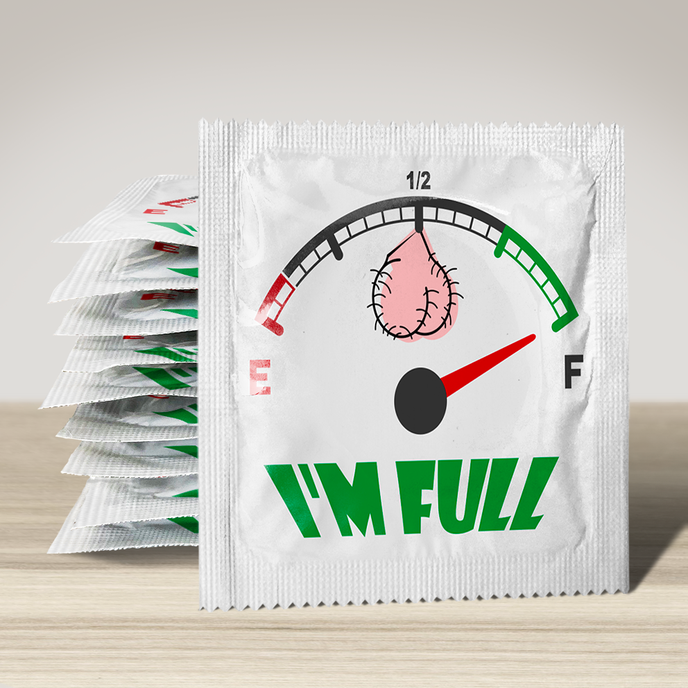 Image of funny condom "I'm full", 10 units