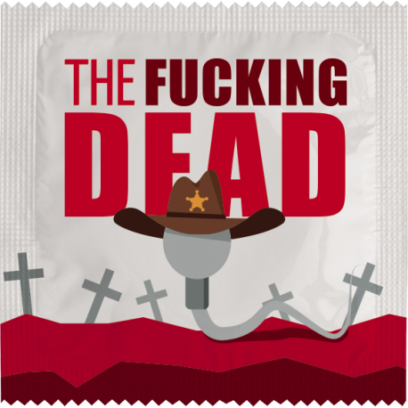 Image of funny condom "The Fucking Dead"