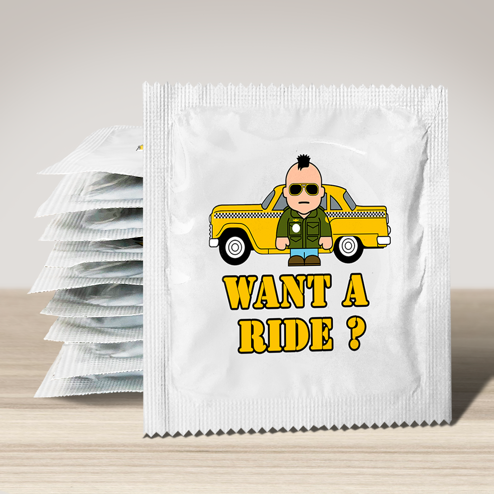 Image of funny condom "Want a ride Taxi Driver", 10 units