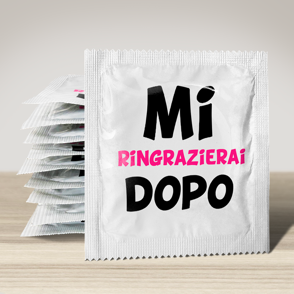 Image of funny condom "Mi Ringrazierai Dopo", 10 units