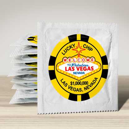 Image of funny condom "Lucky Chip Yellow", 10 units
