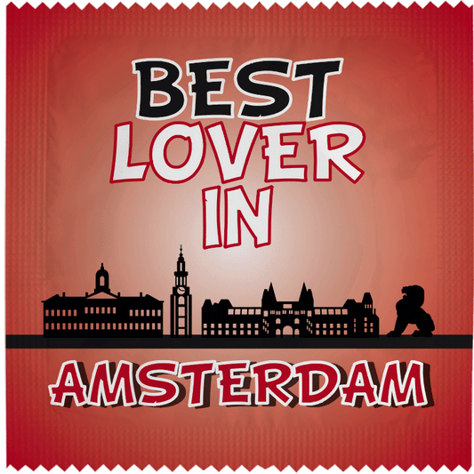 Image of funny condom "Best Lover in Amsterdam"