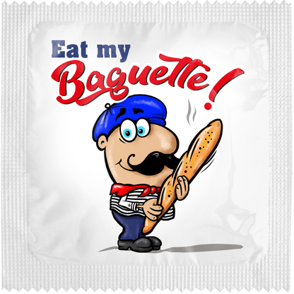 Image of funny condom "Eat My Baguette"