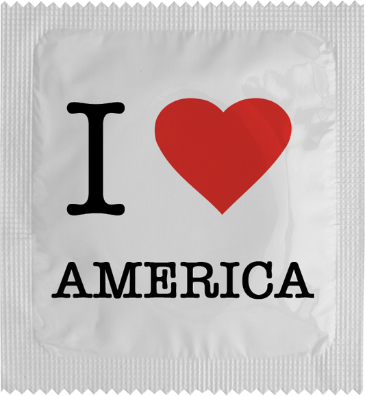 Image of funny condom "I Love America"