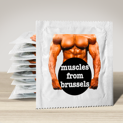 Image of funny condom "Muscles From Brussels", 10 units