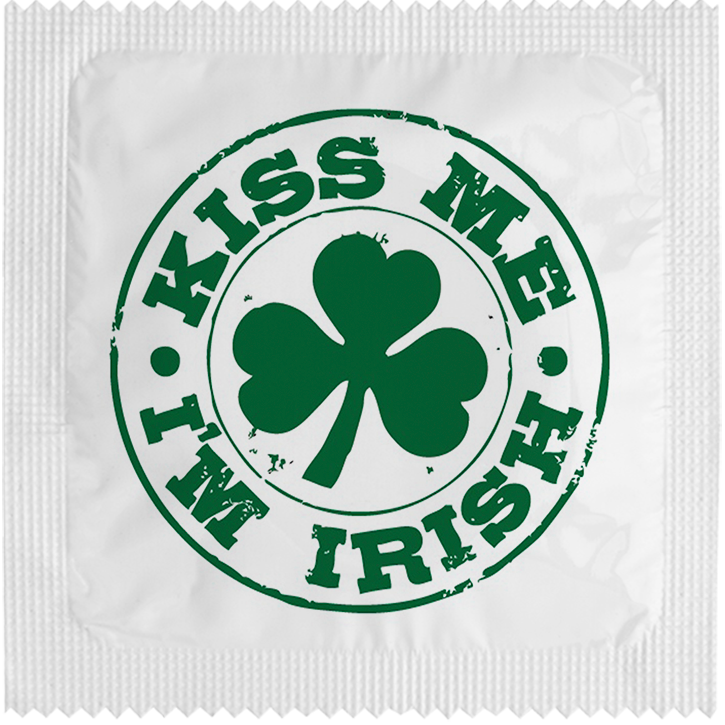 Image of funny condom "Kiss Me I'M Irish"