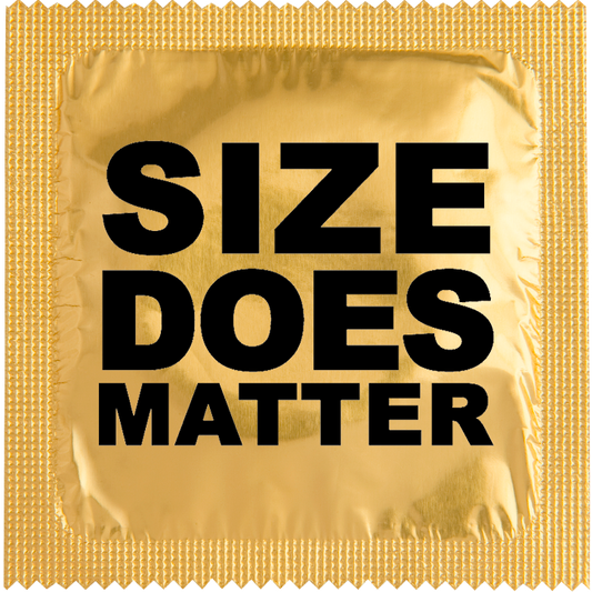 Image of funny condom "Size Does Matter"