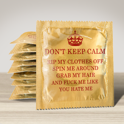 Image of funny condom "Don't Keep Calm Rip My Clothes", 10 units