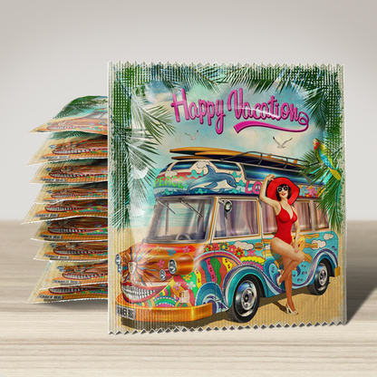 Image of funny condom "Happy Vacation", 10 units