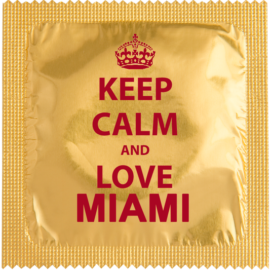 Image of funny condom "Keep Calm And Love Miami"
