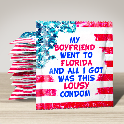 Image of funny condom "My boyfiend went to Florida ...", 10 units