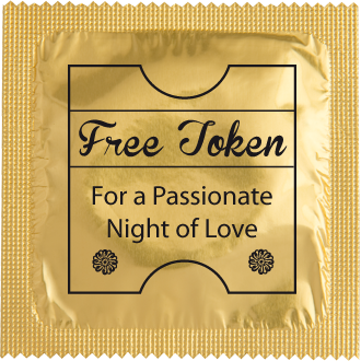 Image of funny condom "Free Token"