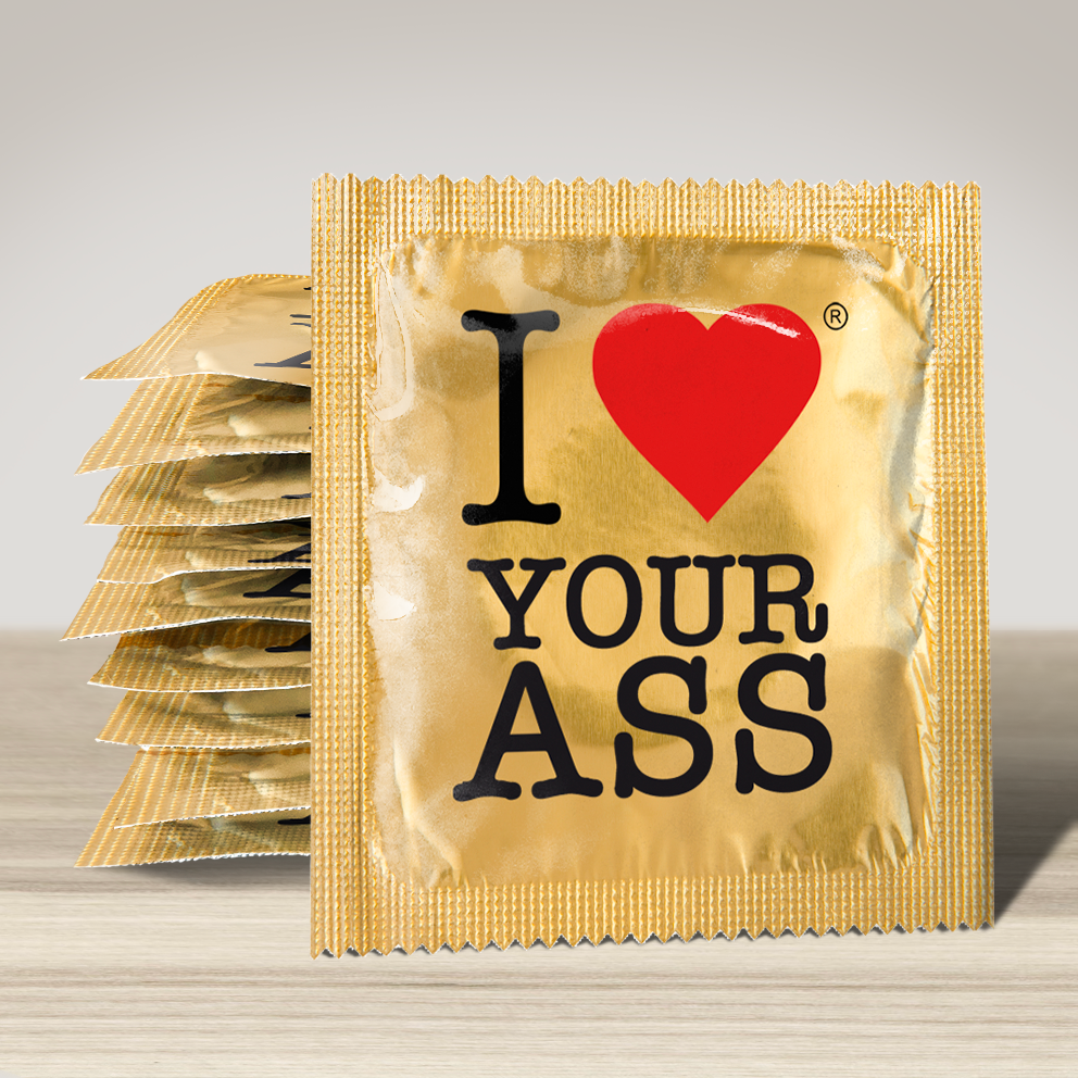 Image of funny condom "I love your ass", 10 units