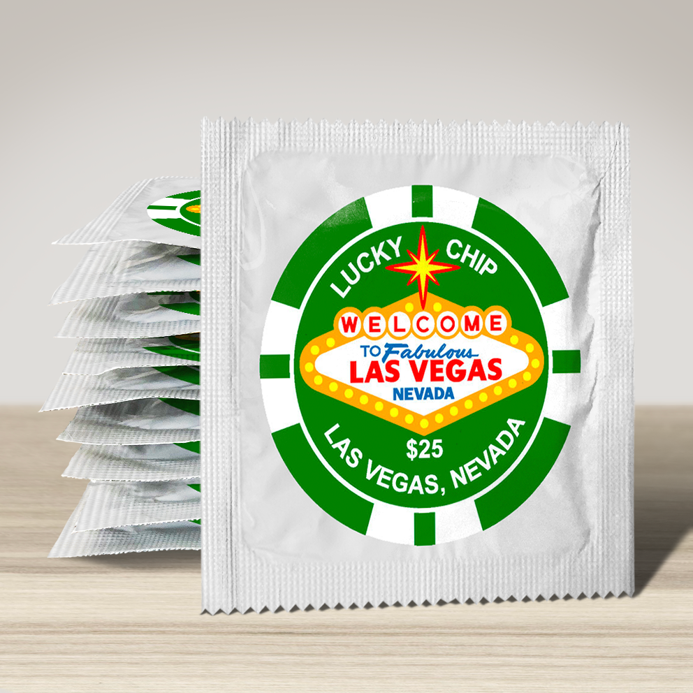 Image of funny condom "Lucky Chip Green", 10 units