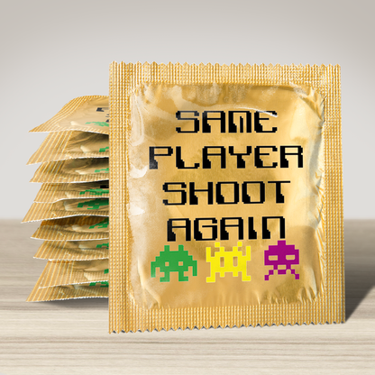 Image of funny condom "Same Player Shoot Again", 10 units
