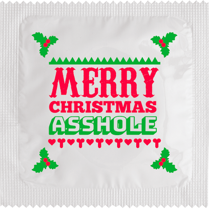 Image of funny condom "Merry Christmas Asshole"