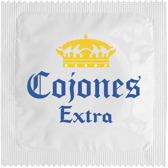 Image of funny condom "Cojones extra"
