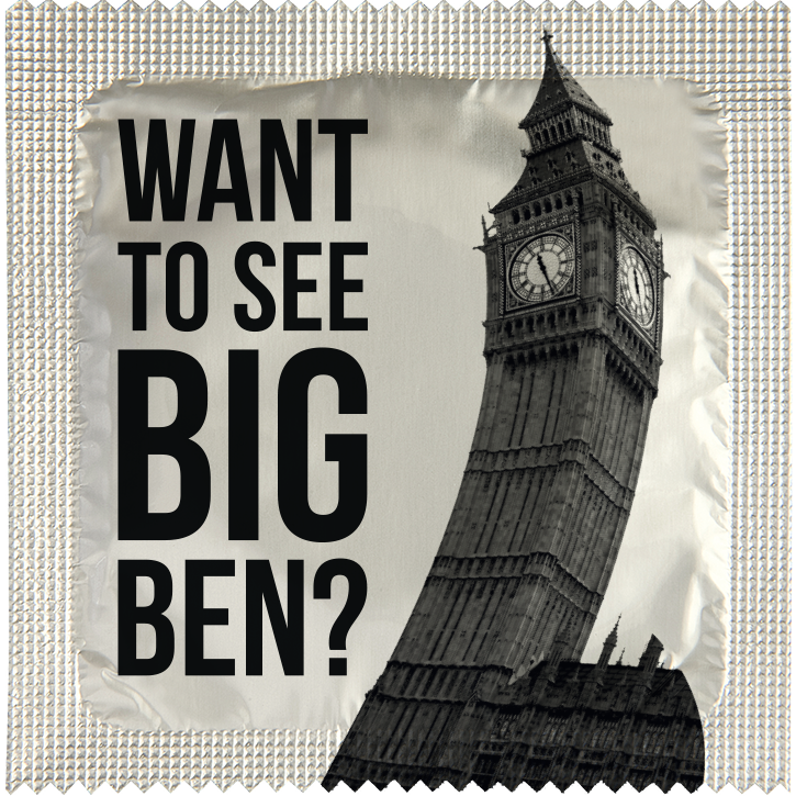 Image of funny condom "Want To See Big Ben"