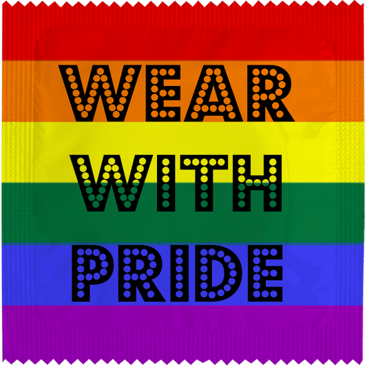 Image of funny condom "Wear With Pride"