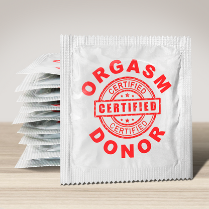 Image of funny condom "Orgasm Donor", 10 units