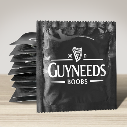 Image of funny condom "Guyneeds Boobs", 10 units