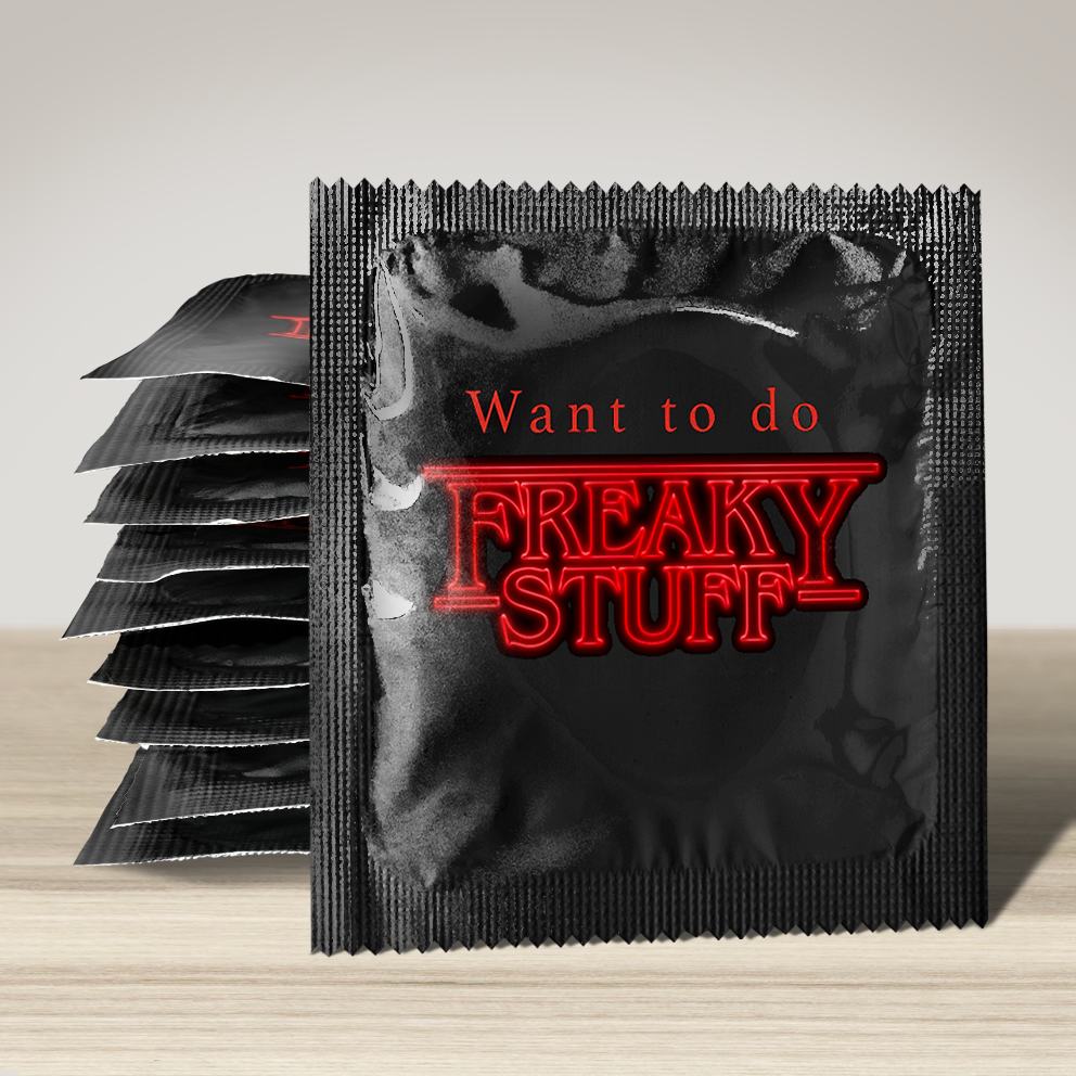 Image of funny condom "Want to Do Freaky Stuff", 10 units