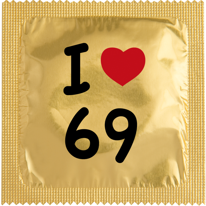 Image of funny condom "I Love 69"