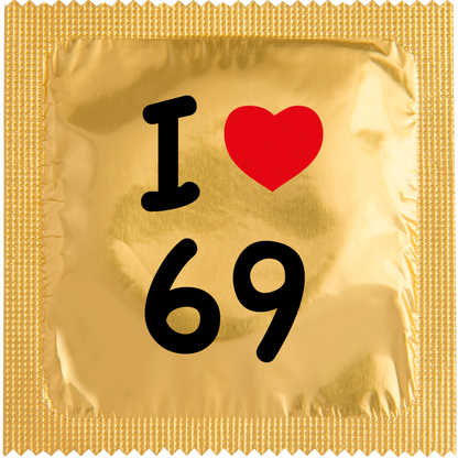 Image of funny condom "I Love 69"