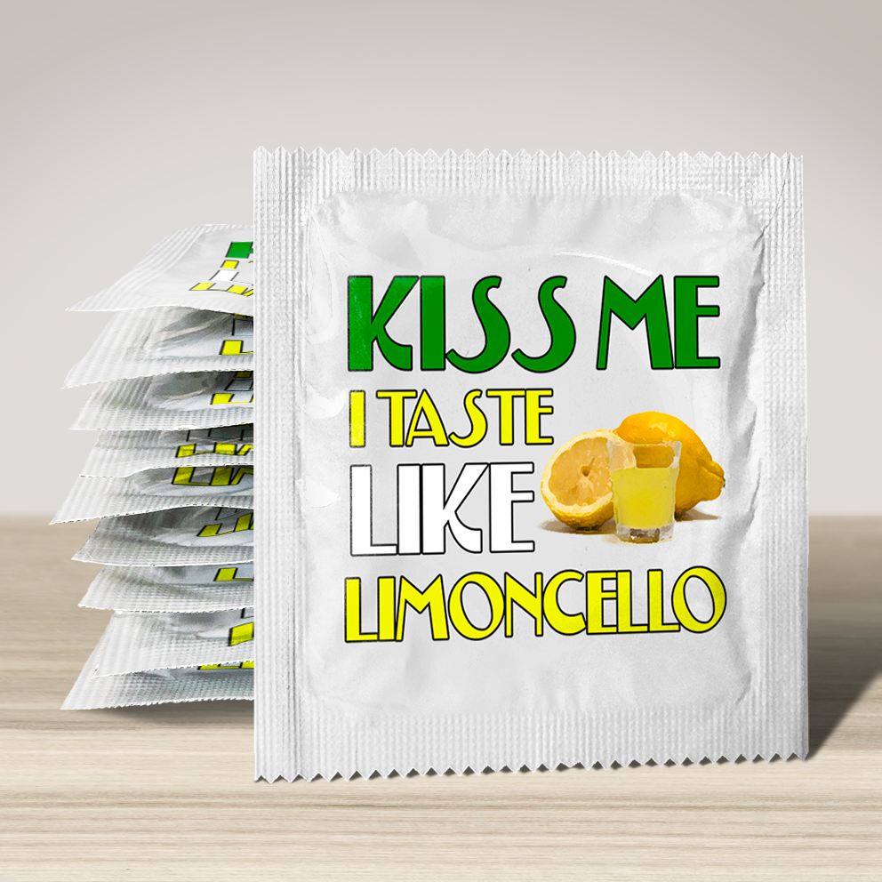 Image of funny condom "Kiss Me Limoncello", 10 units