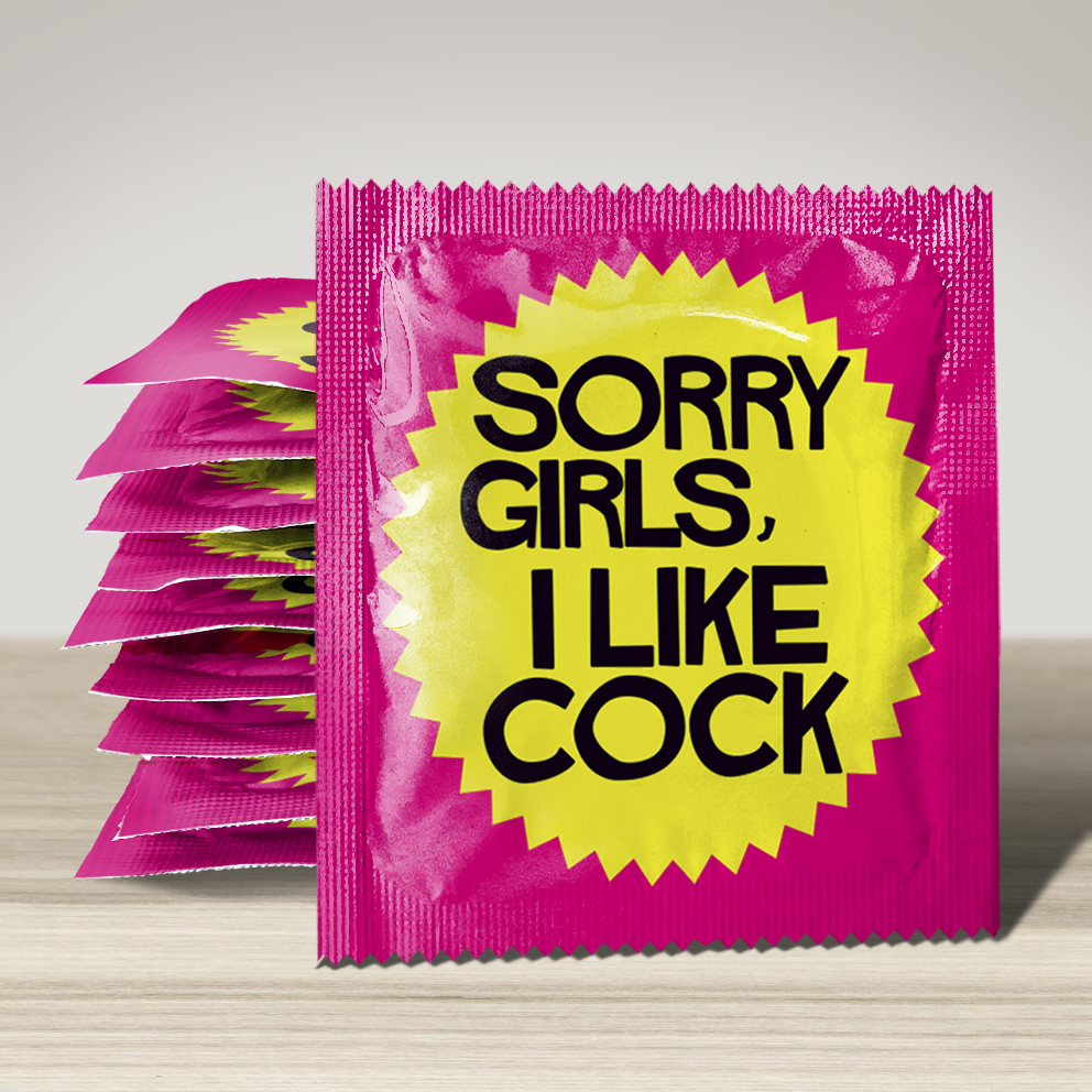 Image of funny condom "Sorry girls i like cock", 10 units