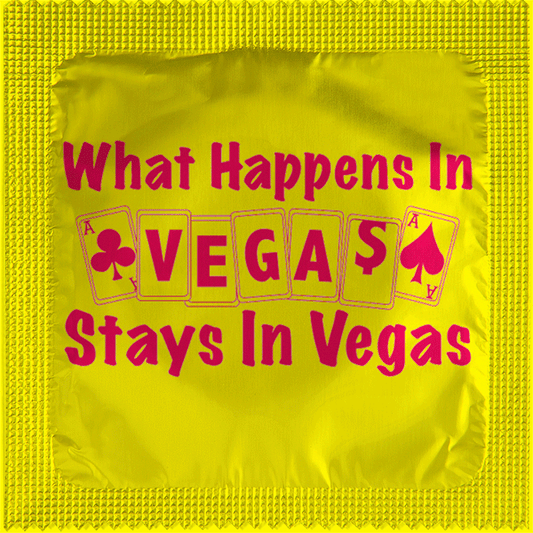 Image of funny condom "What Happens In Vegas"