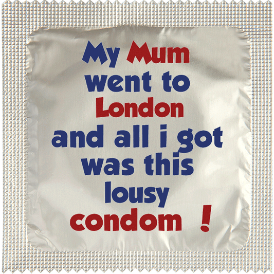 Image of funny condom "Mom Lousy Condom London"