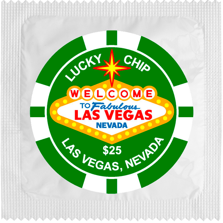 Image of funny condom "Lucky Chip Green"