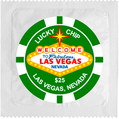 Image of funny condom "Lucky Chip Green"
