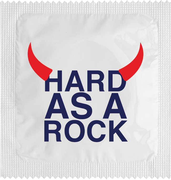 Image of funny condom "Hard as a rock"