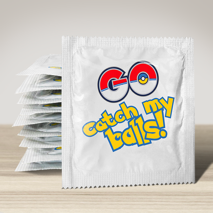 Image of funny condom "Catch My Balls", 10 units