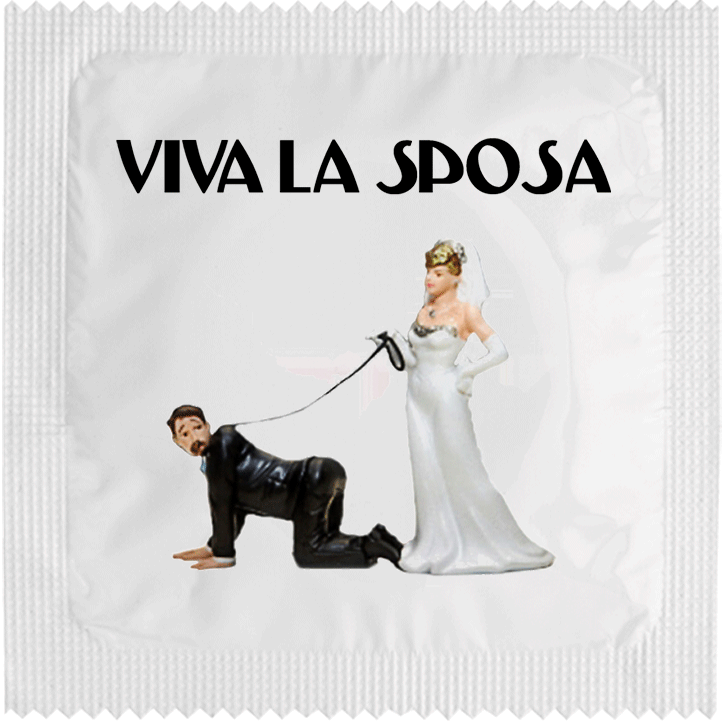 Image of funny condom "Viva La Sposa"