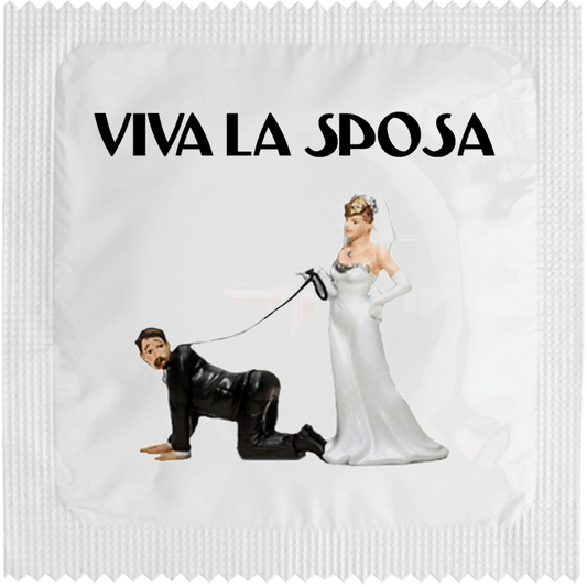 Image of funny condom "Viva La Sposa"