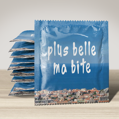 Image of funny condom "Plus belle ma bite", 10 units