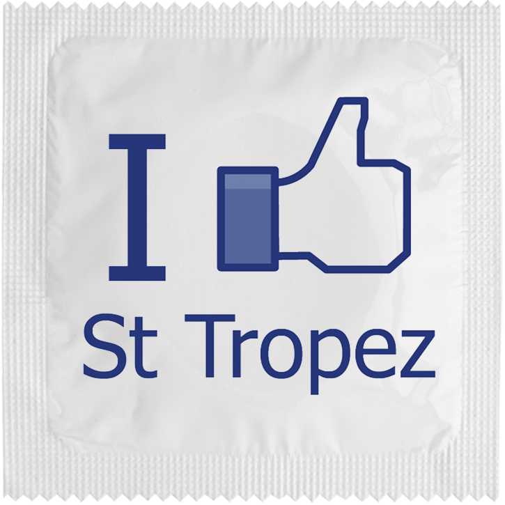 Image of funny condom "I Like St Tropez"