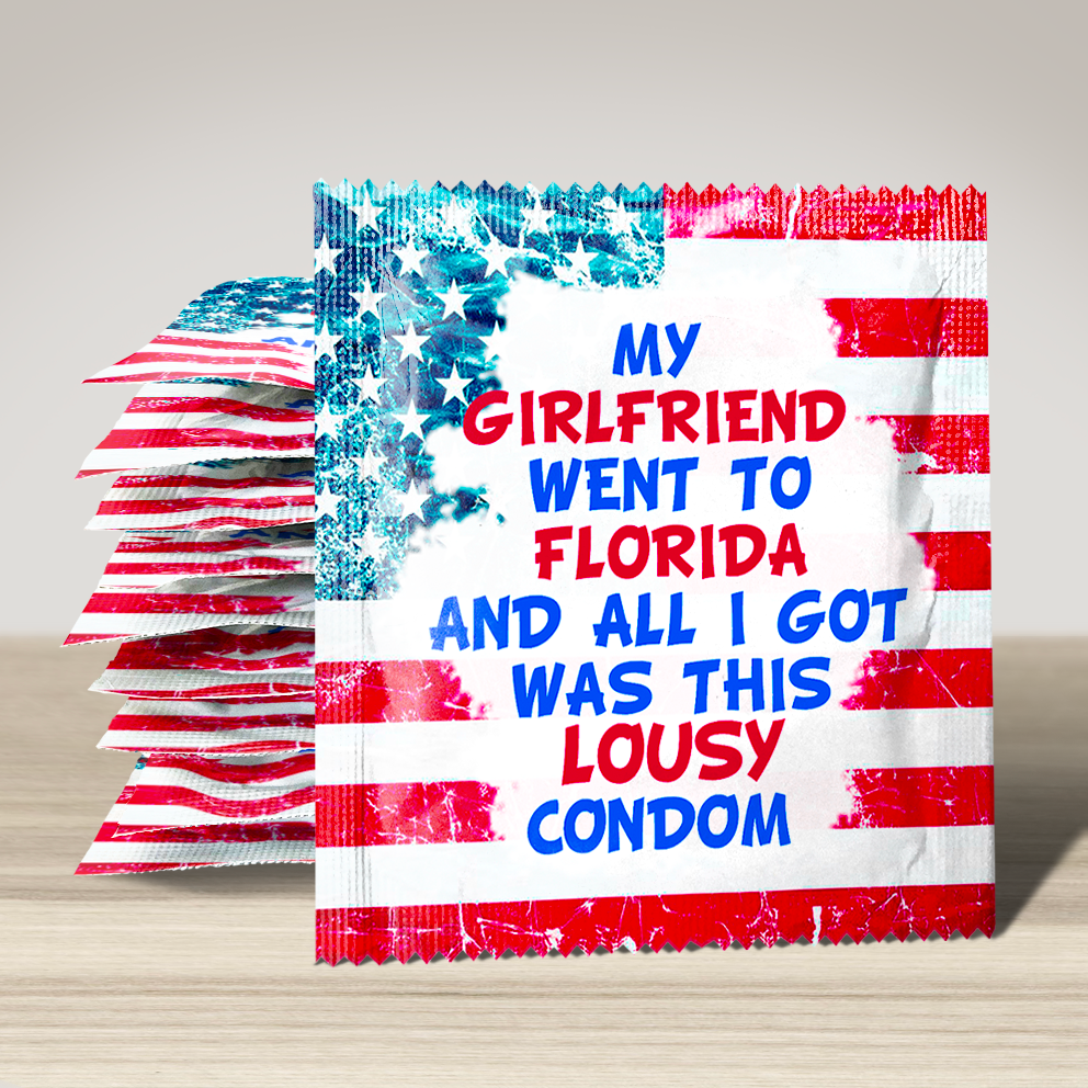 Image of funny condom "My Girlfiend went to Florida ...", 10 units