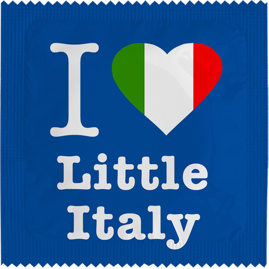 Image of funny condom "I love little Italy"