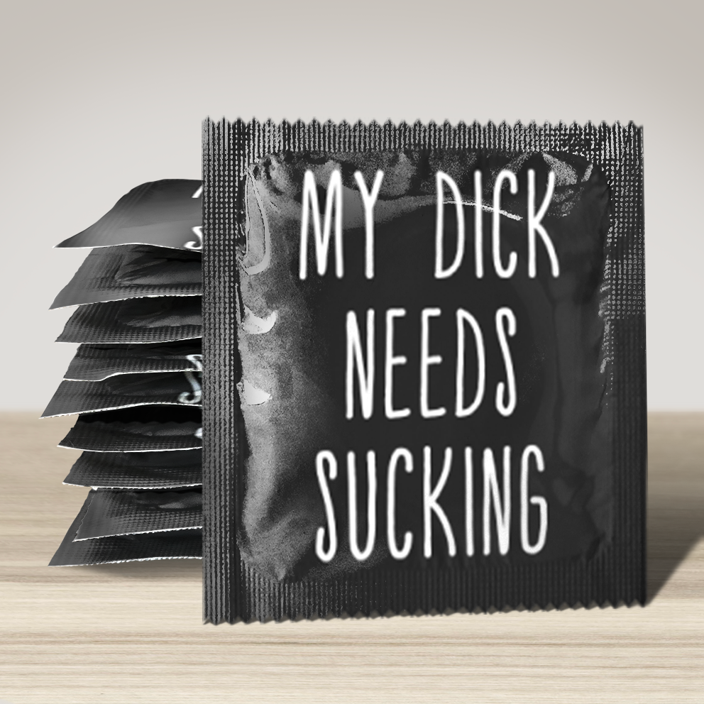 Image of funny condom "My dick needs sucking", 10 units