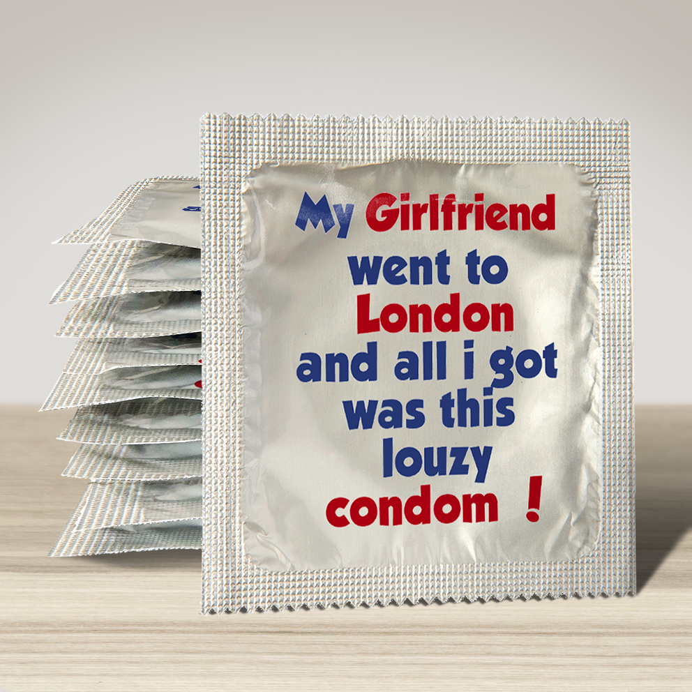Image of funny condom "Girlfriend Louzy Condom London", 10 units