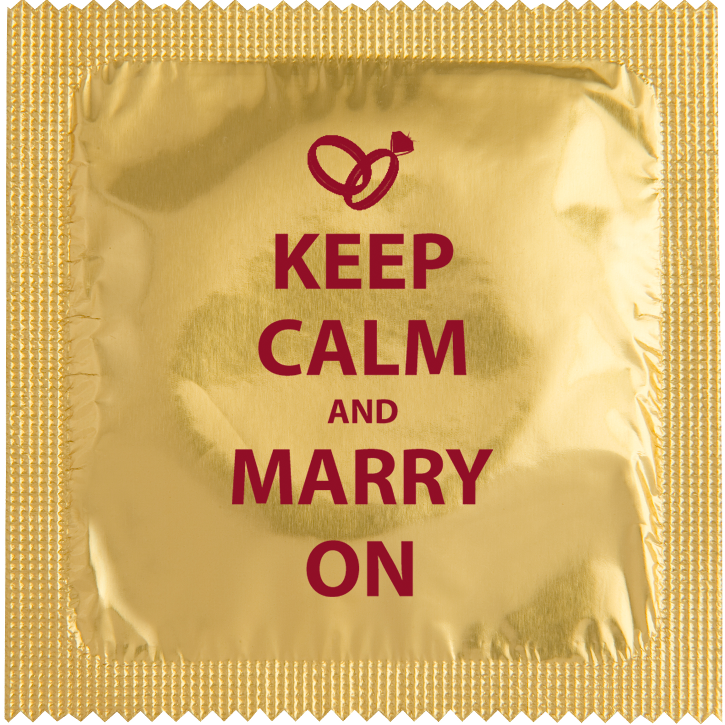 Image of funny condom "Keep Calm And Marry On"