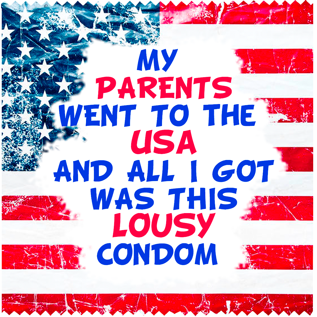 Image of funny condom "PARENTS USA"