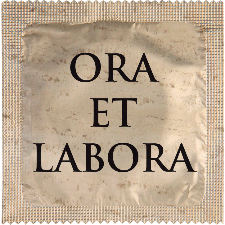 Image of funny condom "Ora Et Labora"