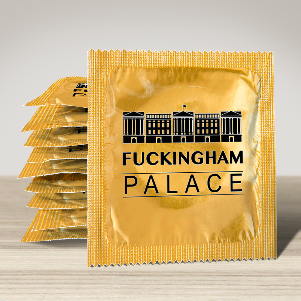 Image of funny condom "Fuckingham Palace", 10 units
